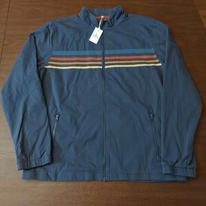 Marine Layer Freeman Stretch Twill Windbreaker Jacket India Ink Blue Men's XL